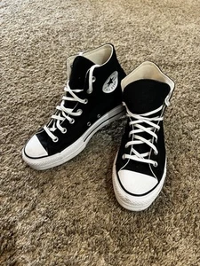 Women's Converse All Star Chuck Taylors Lift Platform High Top Black/White ~ 8.5 - Picture 1 of 10