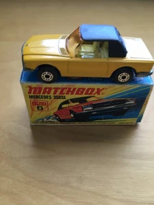 MATCHBOX NO.6 E VINTAGE MERCEDES BENZ 350SL IN BOX - Picture 1 of 8