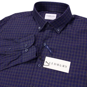 NUEVO CON ETIQUETAS Camisa Ledbury Cantrell Para Hombres Grande 16.5 Azul Cuadros Guinga Ajuste A Medida $135 - Imagen 1 de 10
