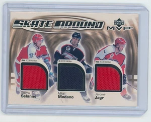 2002 -03 UD MVP Teemu Selanne, Mike Modano Jaromir Jagr Skate Around Jersey - Picture 1 of 2