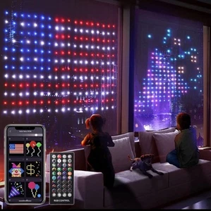 Avatar Patterns Programmable Music Sync Curtain String Lights 400 LED 6 - Picture 1 of 12