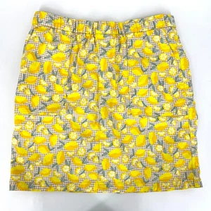 Pantalones cortos de bicicleta Lands End con estampado de guinga limón incorporados talla 12T - Imagen 1 de 10