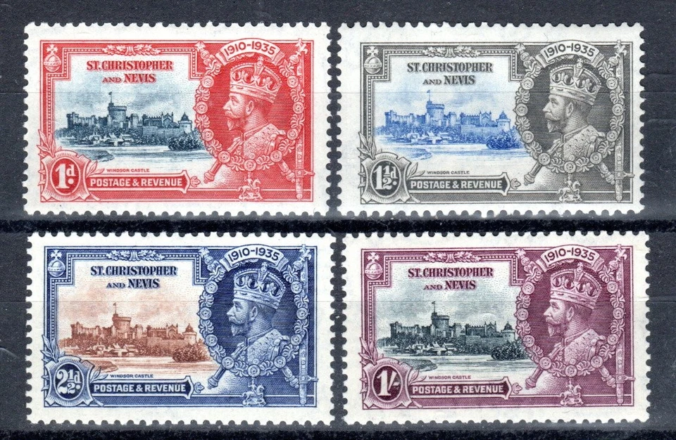 St Kitts-Nevis 1935 Silver Jubilee Set SG 61-64 MLH/MH Foto 1 de 1