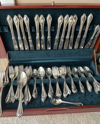 International Silver Co Set 77 pc Utensils 29 Forks 31 Spoon 15 Knives - Image 1 of 4