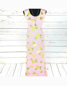 LuLaRoe Dani ärmelloses Maxi Gr. M rosa Zitronenmuster Sommer Strandkleid - Bild 1 von 6