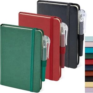 3 Pack Small Notebook Journals, Mini Pocket 3.7 x 5.7, Black_Green_Red - Picture 1 of 7