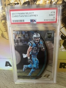 2017 Select Silver Prizm Concourse #74 Christian McCaffrey RC Rookie Mint PSA 9