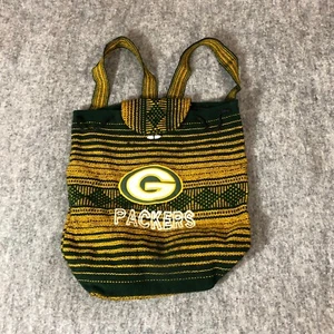 Green Bay Packers NFL Football Backpack Book Bag Tote Woven Knit Rise Lettering - Picture 1 of 9