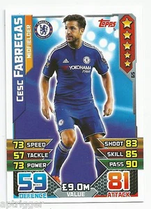2015 / 2016 EPL Match Attax Base Card (65) Cesc FABREGAS Chelsea - Picture 1 of 1