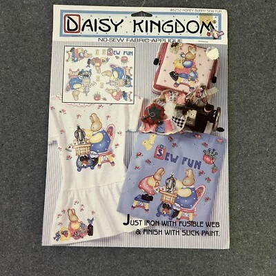 Daisy Kingdom No-Sew Fabric Appliqué Hunny Bunny 6252 NEW Old Stock Vintage - Image 1 of 4
