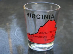 STATE OF VIRGINIA SHOT GLASS SHOT GOOD REPLACEMENT RED LOGO - Picture 1 of 3
