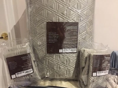 Nuevo cobertor acolchado Hudson Park Alistair beige REINA con 2 fundas acolchadas Foto 1 de 4