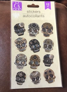 CRAFTER'S SQUARE STICKERS DAY OF THE DEAD SKULLS - Picture 1 of 1