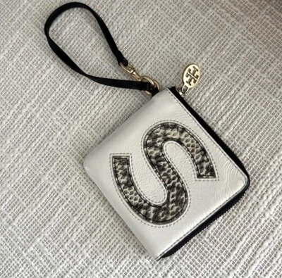 Preloved 🔥RARO🔥 Tory Burch Monograma S Estuche para Tarjetas Billetera Muñequera Llavero Llavero Foto 1 de 4