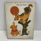 Vintage Winnie The Pooh And Tiger Wood Puzzle Baby Walt Disney 10 Pieces Rare