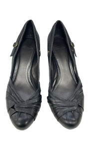 Clarks Ladies Black Leather Mid Heels UK 5 | EUR 38 | US 7
