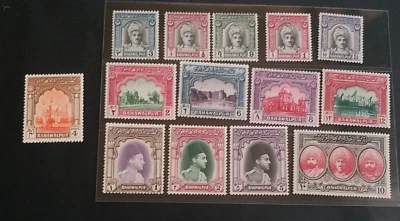 BAHAWALPUR 1948 3p to 10R SG 19 - 32 Sc 2 - 15 pictorial set 14 MNH - Image 1 of 2
