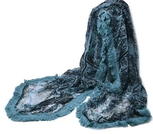 azzesso – Halstuch Lucy in Blau/Schal mit Paisley Muster und Fransen/Damentuch v - Bild 1 von 5