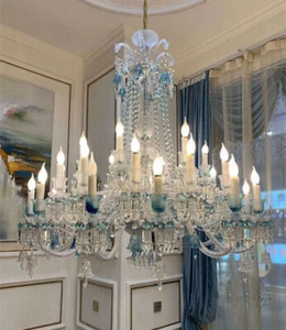 European led Crystal Chandelier living room hotel hall villa duplex stair light  - Picture 1 of 12