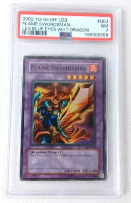 Flame Swordsman LOB-003  Yugioh Legend Of Blue Eyes - PSA 7 - Image 1 of 2