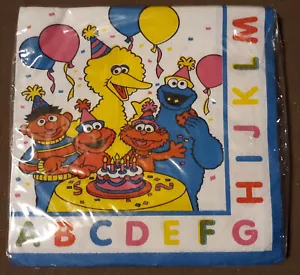 NEW Sesame Street ABC Birthday Party Lunch Napkin Pack of 16 Napkins 2 PLY - Picture 1 of 2