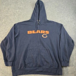 VTG NFL Chicago Bears Zip Up Hoodie Sweatshirt Size 2XL Blue Team Apparel - Picture 1 of 7