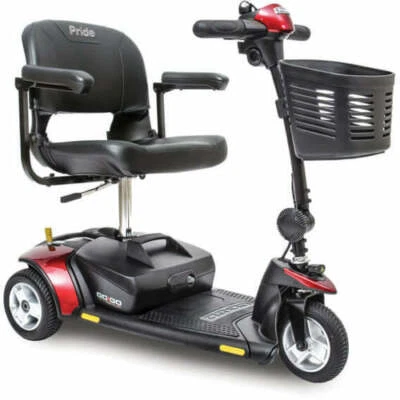 Scooter de viaje Pride Mobility SC40E Go-Go Elite Traveller 3 ruedas 12AH rojo/azul Foto 1 de 3