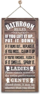Rustic Bathroom Decor, Western Bathroom Decor, Funny Bathroom Signs Wall Decor, - Picture 1 of 12