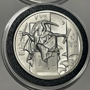 Moneta 2 troy oz serie dio egiziano Thoth #8 .999 argento fine altorilievo rotonda - Foto 1 di 12