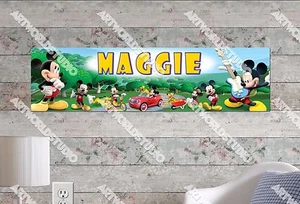 Personalisiert/Personalisiert Mickey Mouse #1 Name Poster Wandbild Dekoration Banner - Bild 1 von 1
