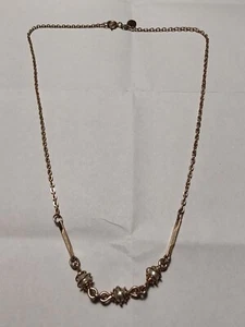Vintage Avon 14" Gold tone / Pearl Necklace.Fine Chain. Cute. - Picture 1 of 7