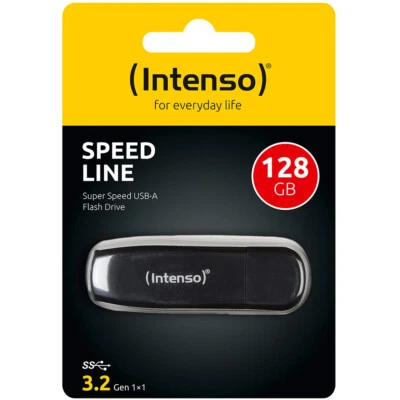 kQ Intenso Speed Line 128 GB USB Stick USB 3.2 SUPERSPEED schwarz - Bild 1 von 4