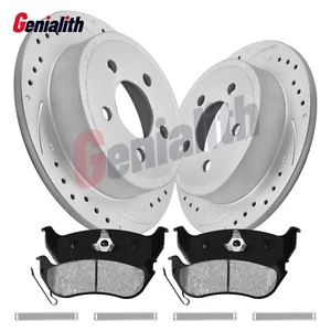 Rear Disc Rotors Ceramic Brake Pads for 03-06 Jeep Liberty Wrangler Brake Rotor - Picture 1 of 16