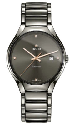 Reloj para hombre Rado True automático diamantes alta tecnología cerámica esfera gris R27057712  Foto 1 de 2