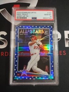 MIKE TROUT 2020 Panini Optic #197 Spirit of '76 Prizm /76 PSA 10 Angels - Picture 1 of 3