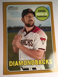 2018 Topps Heritage High Number Jumbo 5x7 Steven Souza DBacks 526 Gold 01/10 - Picture 1 of 1
