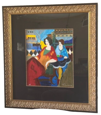 Itzchak Tarkay "Cafe de Luc" Hand-Signed Limited Edition Serigraph - Framed - Image 1 of 4