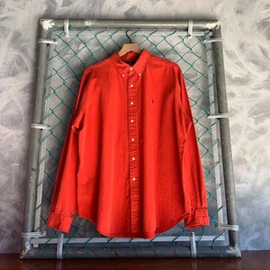 Polo Ralph Lauren Shirt Button Up Men's Size XL Solid Orange Long Sleeve - Picture 1 of 10
