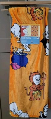 Lanzamiento de peluche naranja Halloween Casper The Friendly Ghost - 50x70 pulgadas - Nuevo con etiquetas Foto 1 de 4