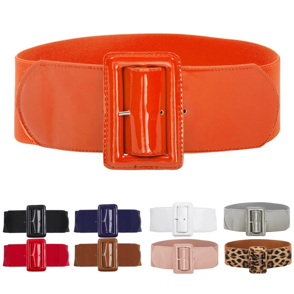 Adjustable Elastic Waist Belt with Classic Buckle for Women Formal Casual Wear - image 1 of 4