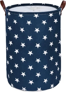 24-Inches Ispessimento Raggruppabili round Stoccaggio Paniere, Cotone (Blu Star, - Foto 1 di 12