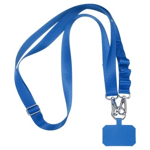 Phone Lanyards, 55" Adjustable Nylon Crossbody Neck Strap with Patch, Dark Blue - Zdjęcie 1 z 6