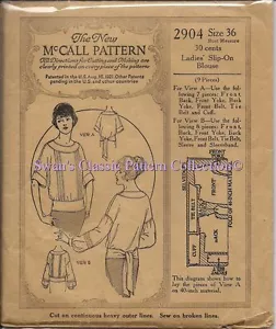Vintage Blouses Sewing Pattern M2904 Size 36" - Picture 1 of 1