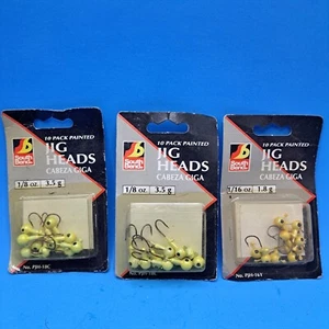Lote de señuelos de pesca South Bend pintados con cabezas de plantilla 1/8 oz 1/16 oz amarillo paquete de 3 nuevos de Lote Antiguo - Imagen 1 de 7