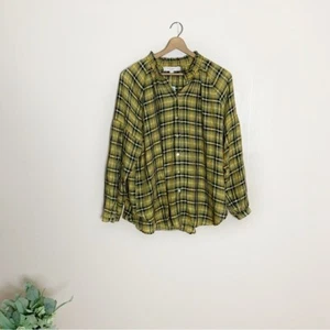 LOFT Damengröße: Large gelb & schwarz kariertes Langarm-Top mit Knopfleiste - Bild 1 von 8