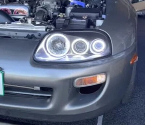Switchback LED halo ring for Toyota Supra 93-02 headlight angel eye Signal DRL - Picture 1 of 18