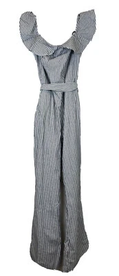 BCBGeneration, Women’s Railroad Stripe Sleeveless Jumpsuit, Black/White, Size 2 - Image 1 of 4