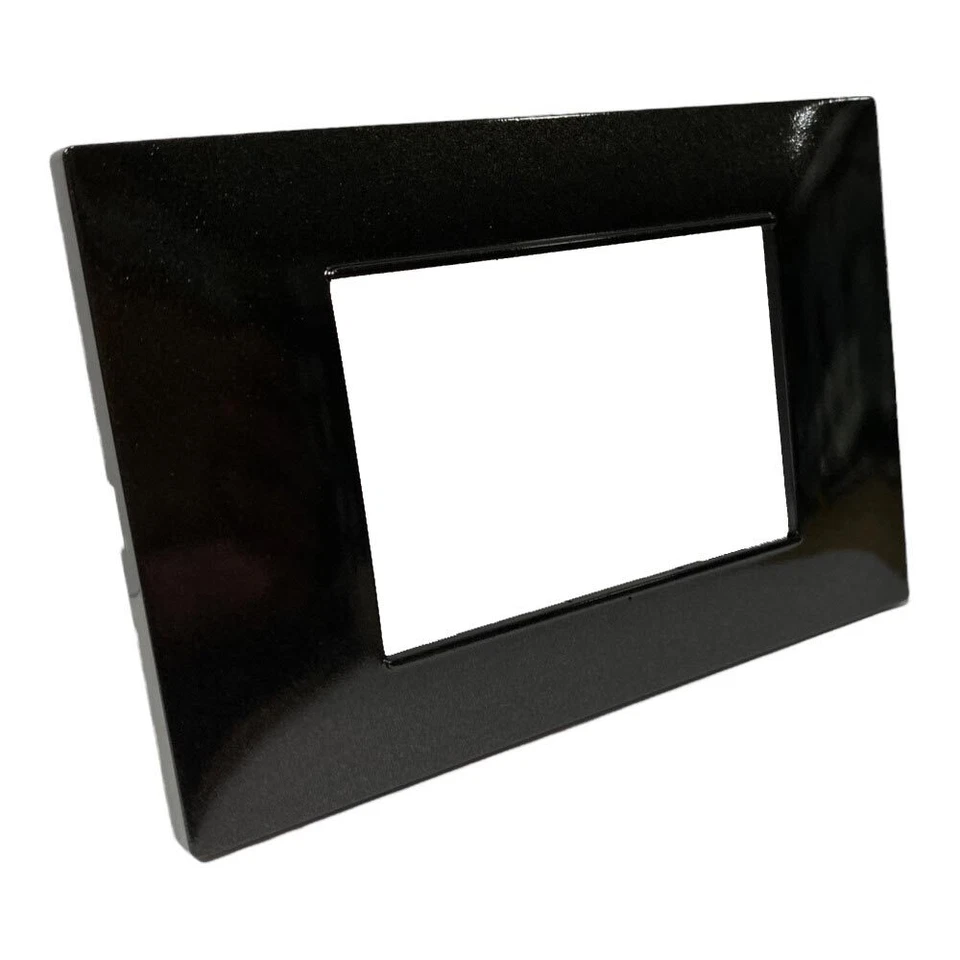 VETRINEINRETE Placche per interruttore a 3 4 7 posti nero compatibile con vimar plana