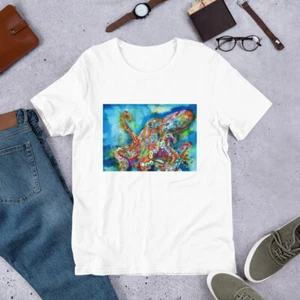 Camiseta UNISEX - PULPO Acuarela Retrato - Camisa Animal Peces Paisaje Marino Mar - Imagen 1 de 6