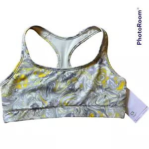 Reggiseno sportivo GapFit Medium Impact T-Back nuovo con etichette - modello vortice giallo grigio - taglia M - Foto 1 di 11